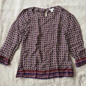 J-Crew 100% silk 3/4 Sleeve Blouse